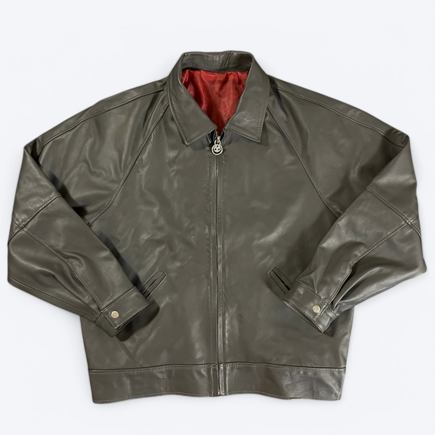 Grey Boundless Leather Jacket