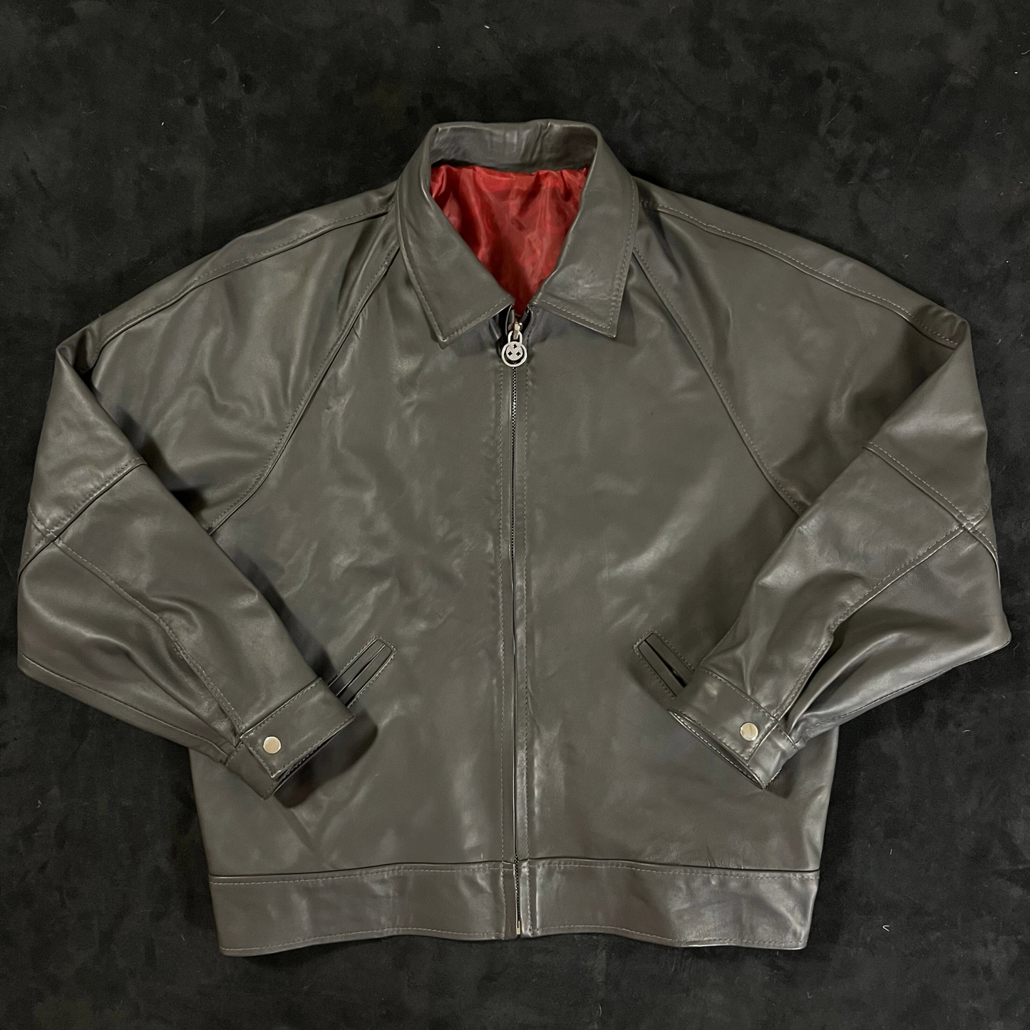 Grey Boundless Leather Jacket