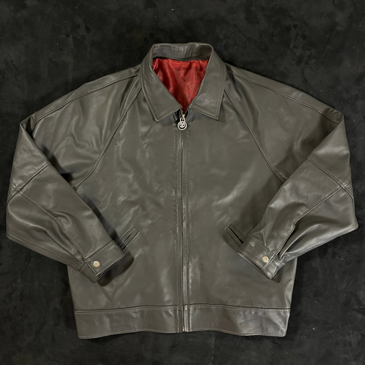 Grey Boundless Leather Jacket