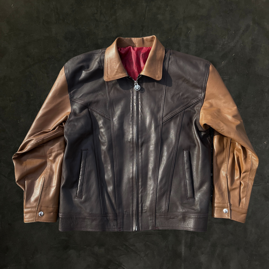 Two Tone Brown Urban Leather Jacket